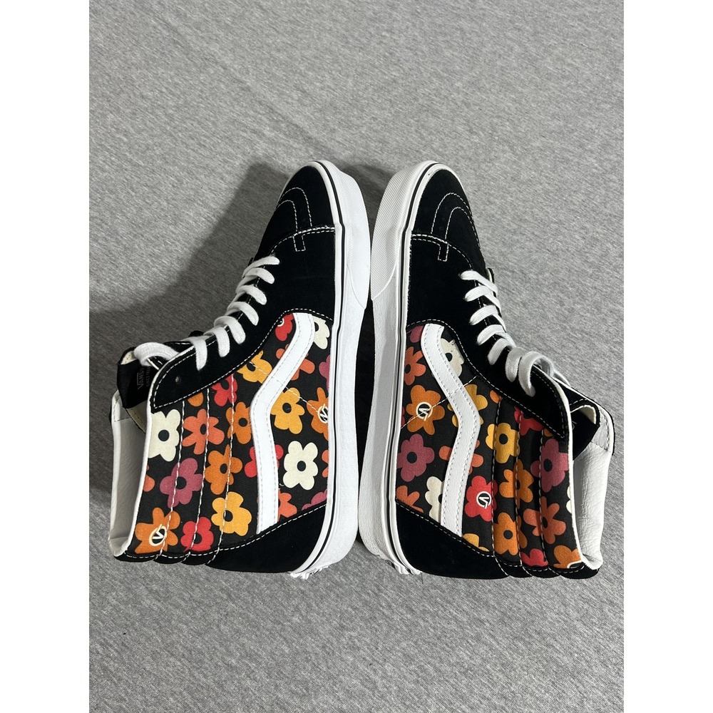 Vans Sk8-Hi Shoes Mens Size 9 Black Floral Multicolor High Top Skate Sneakers - Picture 11 of 16